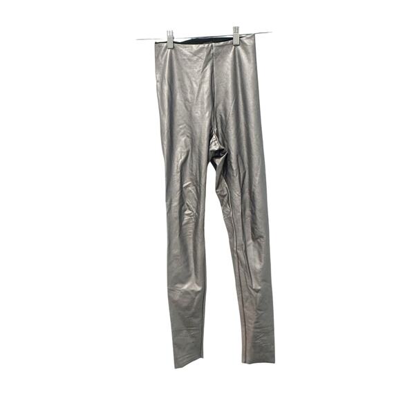 Commando High-Rise Skinny Faux Leather Ankle Leggings Gunmetal Gray Size M NWOT - Picture 10 of 12
